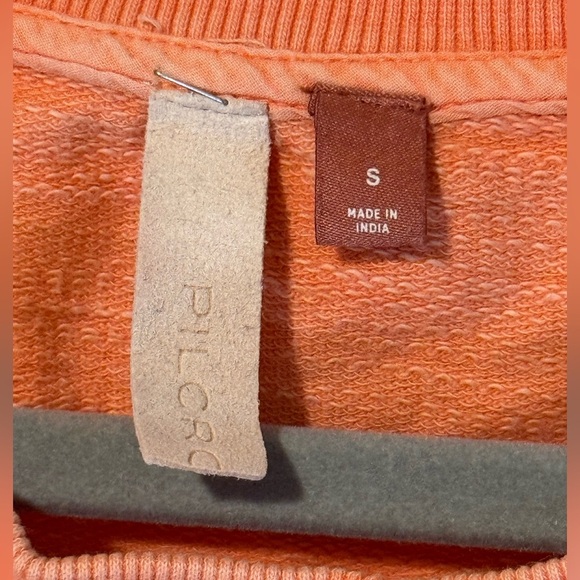 Pilcro Pintuck Cotton Oversized Long Sleeve Sweatshirt Coral Size Small - Picture 5 of 8